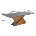 Ver imagem 3 de Mesa de Jantar 8 Lugares Retangular Tampo de Vidro e MDF Noble Cinza/Mel/Grafite