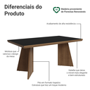Ver imagem 3 de Mesa de Jantar Retangular Tampo com Moldura Rustic/Preto 5389 Madesa