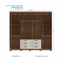 Ver imagem 4 de Guarda Roupa Casal Havana Master 8.6 8 Portas 6 Gavetas Jatobá/areia com Espelho e Pés - Santos