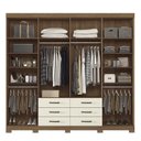 Ver imagem 3 de Guarda Roupa Casal Havana Master 8.6 8 Portas 6 Gavetas Jatobá/areia com Espelho e Pés - Santos