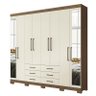 Guarda Roupa Casal Havana Master 8.6 8 Portas 6 Gavetas Jatobá/areia com Espelho e Pés - Santos - 1