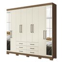 Ver imagem 1 de Guarda Roupa Casal Havana Master 8.6 8 Portas 6 Gavetas Jatobá/areia com Espelho e Pés - Santos