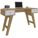 Ver imagem 2 de Mesa Escrivaninha Paris 2 Gavetas Carvalho/branco - Artely