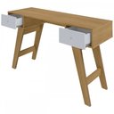 Ver imagem 3 de Mesa Escrivaninha Paris 2 Gavetas Carvalho/branco - Artely