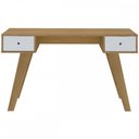 Ver imagem 6 de Mesa Escrivaninha Paris 2 Gavetas Carvalho/branco - Artely