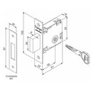 Ver imagem 2 de Trava de Segurança Tetra Chave Auxiliar 601 Roseta Redonda 527 Inox Polido 40mm Par Haga