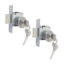 Ver imagem 1 de Trava de Segurança Tetra Chave Auxiliar 601 Roseta Redonda 527 Inox Polido 40mm Par Haga