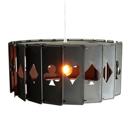 Exclusivo Pendente Luminaria Sala Poker Poquer Baralho Mdf - 1