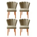 Ver imagem 1 de Kit 4 Cadeiras Sala de Jantar Estofada Pétala Twdecora Suede
