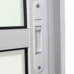Porta de Correr com Travessas 4 Folhas Moveis 210 X 200 Elite com Fechadura Tetra Vidro Liso - 5
