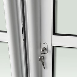 Porta de Correr com Travessas 4 Folhas Moveis 210 X 200 Elite com Fechadura Tetra Vidro Liso - 6