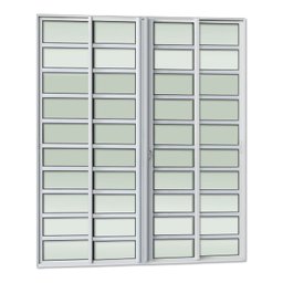 Porta de Correr com Travessas 4 Folhas Moveis 210 X 200 Elite com Fechadura Tetra Vidro Liso - 3