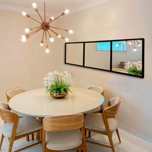 Módulo Espelho Decorativo - Kit 03 de 50x50cm Empório do Adesivo Moldura Preta