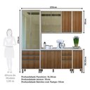 Ver imagem 5 de Cozinha Compacta 5 Peças com Tampos e Vidro Reflecta 230cm Linea Luciane Móveis