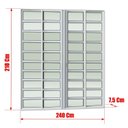 Ver mais imagens de Porta de Correr com Travessas 4 Folhas Moveis 210 x 240 Elite com Fechadura Tetra Vidro Liso Branco Brimak