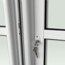 Ver imagem 6 de Porta de Correr com Travessas 4 Folhas Moveis 210 x 240 Elite com Fechadura Tetra Vidro Liso Branco Brimak