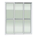 Ver imagem 3 de Porta de Correr 3 Folhas Moveis Sequenciais 210 x 120 Elite com Fecho Automático Vidro Liso Branco Brimak