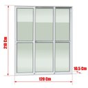 Ver imagem 7 de Porta de Correr 3 Folhas Moveis Sequenciais 210 x 120 Elite com Fecho Automático Vidro Liso Branco Brimak