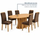 Ver mais imagens de Conjunto Sala de Jantar 6 Lugares Mesa Orgânica MDF 180x90cm Marrom