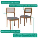 Ver imagem 5 de Mesa de Jantar Redonda Cacau com 4 Cadeiras Estofadas Encanto Linho Grafite Ornar