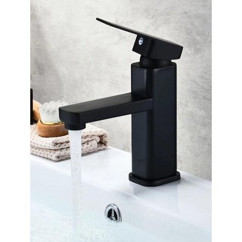 Lux Torneira Monocomando Preta em Aço e Abs Design Moderno e Sofisticado Preto