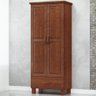 Guarda Roupa Solteiro 2 Portas 1 Gaveta Madeira Maciça Selena F06 Imbuia - Lyam Decor - 2