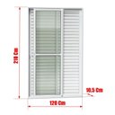 Ver mais imagens de Porta de Correr Venez. 3 Folhas Moveis 210 x 120 Elite com Fechadura Tetra Vidro Liso Branco Brimak