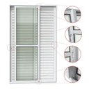 Ver imagem 2 de Porta de Correr Venez. 3 Folhas Moveis 210 x 120 Elite com Fechadura Tetra Vidro Liso Branco Brimak