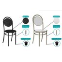 Ver mais imagens de Conjunto: Mesa de Cozinha 1556 Aço 136cm + 6 Cadeiras 190 Prata/freijo - Prata/corano Cacau -