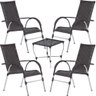 Conjunto de 4 Cadeiras e Mesa de Centro para Área Externa Resistente a Chuva e Sol Trama Original - 1
