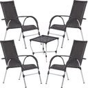 Ver imagem 1 de Conjunto de 4 Cadeiras e Mesa de Centro para Área Externa Resistente a Chuva e Sol Trama Original