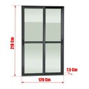 Ver imagem 7 de Porta de Correr 2 Folhas Moveis 210 x 120 Elite com Fecho Automático Vidro Liso Preto Brimak