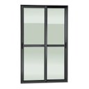Ver imagem 3 de Porta de Correr 2 Folhas Moveis 210 x 120 Elite com Fecho Automático Vidro Liso Preto Brimak