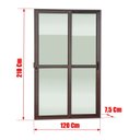 Ver mais imagens de Porta de Correr 2 Folhas Moveis 210 X 120 Elite com Fechadura Tetra Vidro Liso