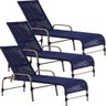 3 Espreguiçadeiras Catar Corda Náutica Mesa Piscina Jardim Trama Original - 1