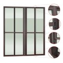 Ver imagem 2 de Porta de Correr 4 Folhas Moveis 210 x 240 Elite com Fechadura Tetra Vidro Liso Corten Brimak