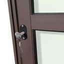 Ver imagem 6 de Porta de Correr com Travessas 2 Folhas Moveis 210 x 120 Elite com Fechadura Tetra Vidro Liso Corten Brimak