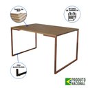 Ver imagem 3 de Mesa Industrial Base Ferro Cobre 137x75 Tampo Amêndoa 4 Cadeiras Eiffel Madeira Assento Branco