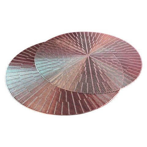 Jogo Americano 4 Peças Mesa Posta Mesa Redondo Linha Luxo Tamanho Grande Modelo Egípcio em Pvc Cor