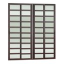 Ver imagem 3 de Porta de Correr com Travessas 4 Folhas Moveis 210 x 240 Elite com Fechadura Tetra Vidro Liso Corten Brimak