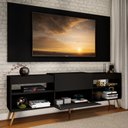 Ver imagem 2 de Rack com Painel para Tv até 60 Polegadas Milão 1 Porta 2 Prateleiras Preto - Pm