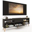 Ver imagem 4 de Rack com Painel para Tv até 60 Polegadas Milão 1 Porta 2 Prateleiras Preto - Pm