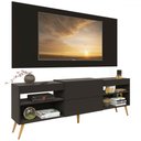 Ver imagem 3 de Rack com Painel para Tv até 60 Polegadas Milão 1 Porta 2 Prateleiras Preto - Pm