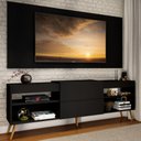 Ver imagem 1 de Rack com Painel para Tv até 60 Polegadas Milão 1 Porta 2 Prateleiras Preto - Pm