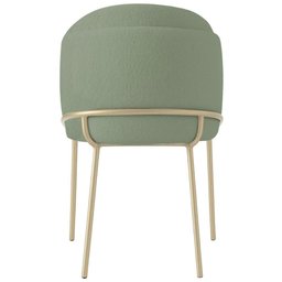 Cadeira Aurora Bouclé Verde Oliva Metal Champanhe - 3