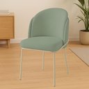 Ver imagem 2 de Cadeira Aurora Bouclé Verde Oliva Metal Champanhe