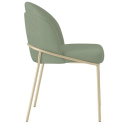 Cadeira Aurora Bouclé Verde Oliva Metal Champanhe - 4