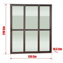 Ver imagem 7 de Porta de Correr 3 Folhas Moveis Sequenciais 210 x 120 Elite com Fecho Automático Vidro Liso Cinza/Corten Brimak