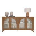 Ver imagem 3 de Buffet para Sala de Estar 4 Portas Murano Marrom/Cinamomo/Off White