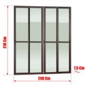 Ver mais imagens de Porta de Correr 4 Folhas Moveis 210 X 240 Elite com Fecho Automático Vidro Liso